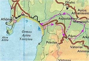 Map of Walk 4 at Agios Georgios