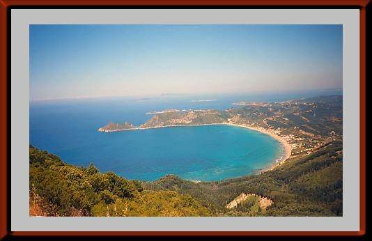 Photograph over Agios Georgios Bay