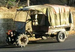 Tractor adapted to covered truck