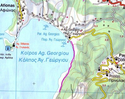 Map of Walk 2 at Agios Georgios